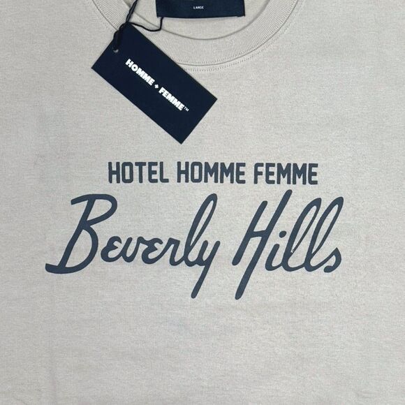 Homme + Femme LA Hotel Homme Femme Rich Sex Tee - Cream / Brown - Size Large - Picture 2 of 7